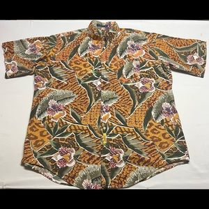 Men's B.D. Baggies relaxed fit half sleeve button up shirt in floral print.